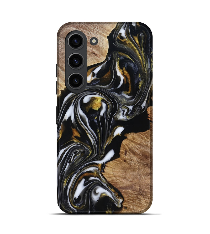 Galaxy S23 Wood Live Edge Phone Case - Katy (Black & White, 818245)