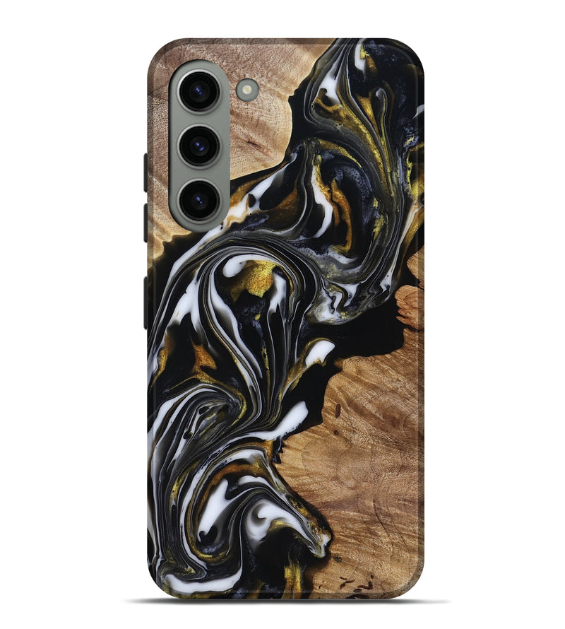 Galaxy S23 Plus Wood Live Edge Phone Case - Katy (Black & White, 818245)
