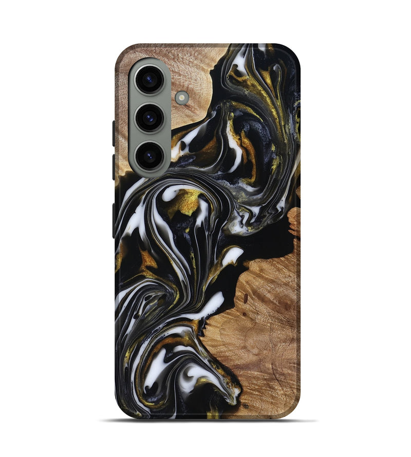Galaxy S24 Wood Live Edge Phone Case - Katy (Black & White, 818245)