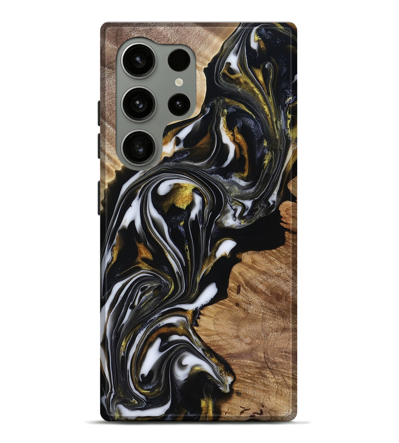 Galaxy S24 Ultra Wood Live Edge Phone Case - Katy (Black & White, 818245)