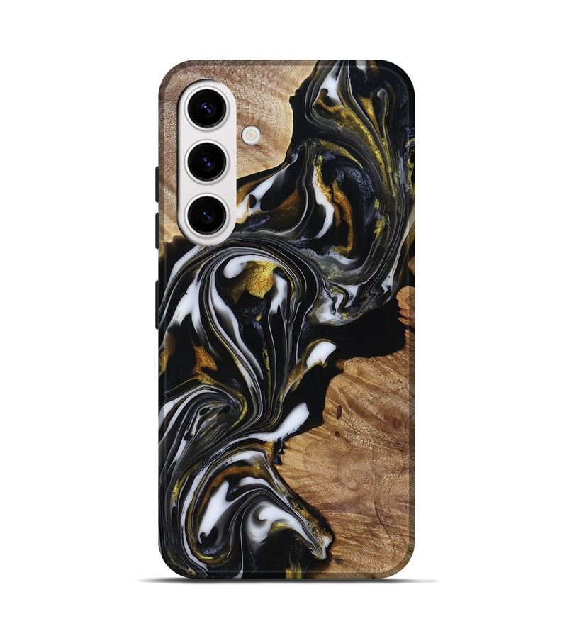 Galaxy S25 Wood Live Edge Phone Case - Katy (Black & White, 818245)