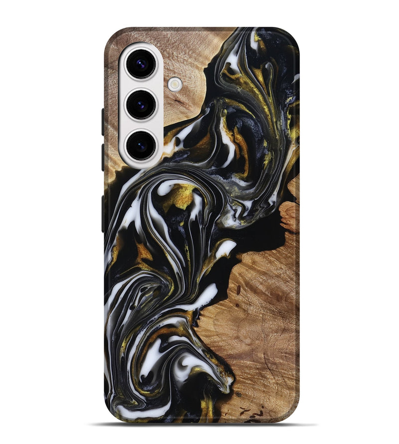 Galaxy S25 Plus Wood Live Edge Phone Case - Katy (Black & White, 818245)