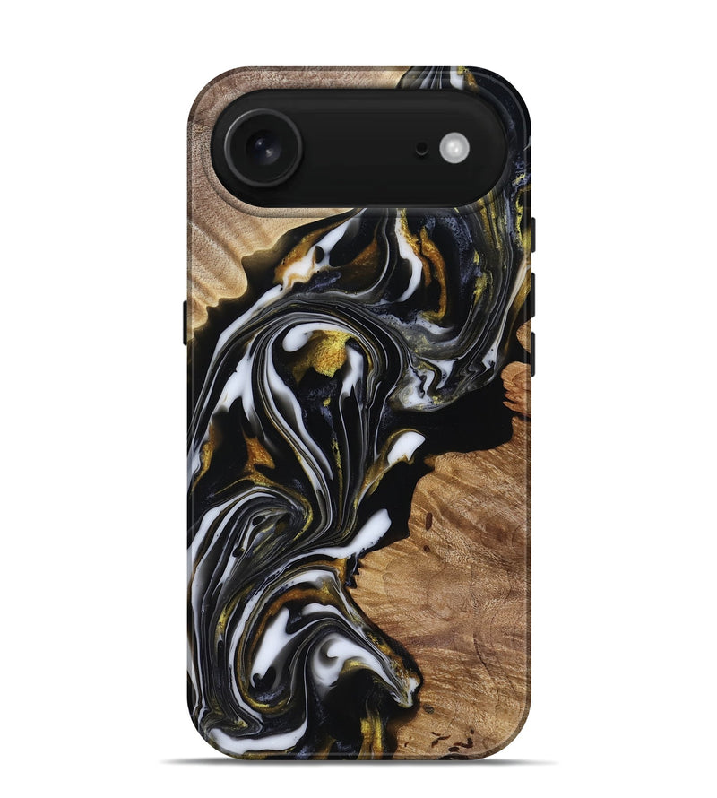 iPhone 17 Air Wood Live Edge Phone Case - Katy (Black & White, 818245)