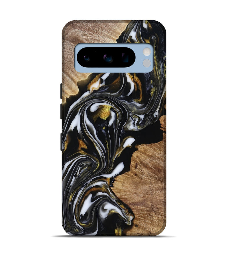 Pixel 8 Pro Wood Live Edge Phone Case - Katy (Black & White, 818245)