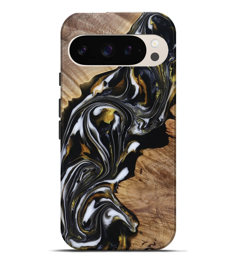 Pixel 9 Pro XL Wood Live Edge Phone Case - Katy (Black & White, 818245)