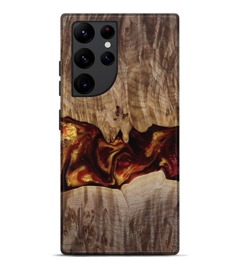 Galaxy S22 Ultra Wood Live Edge Phone Case - Lizeth (Red, 818246)