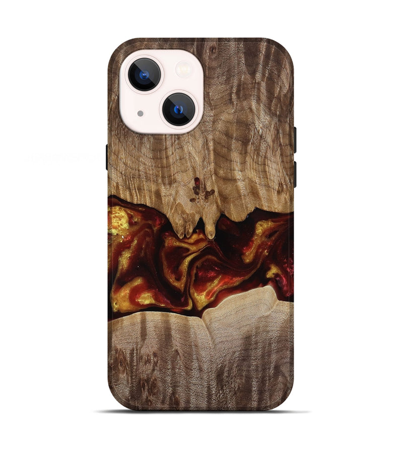 iPhone 13 Wood Live Edge Phone Case - Lizeth (Red, 818246)