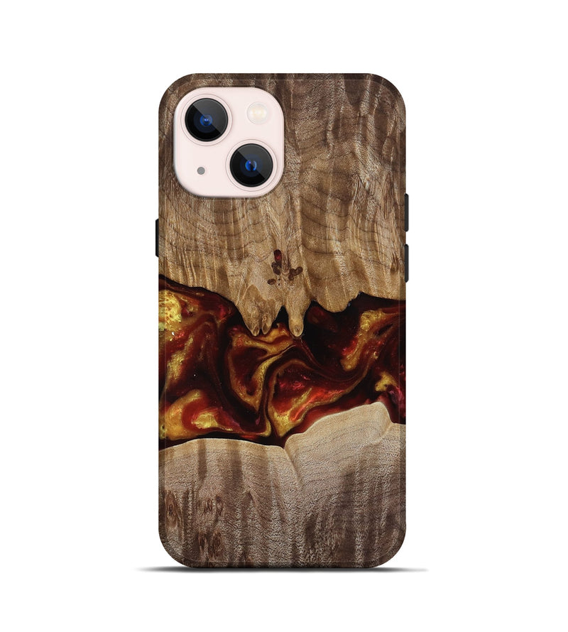 iPhone 13 mini Wood Live Edge Phone Case - Lizeth (Red, 818246)
