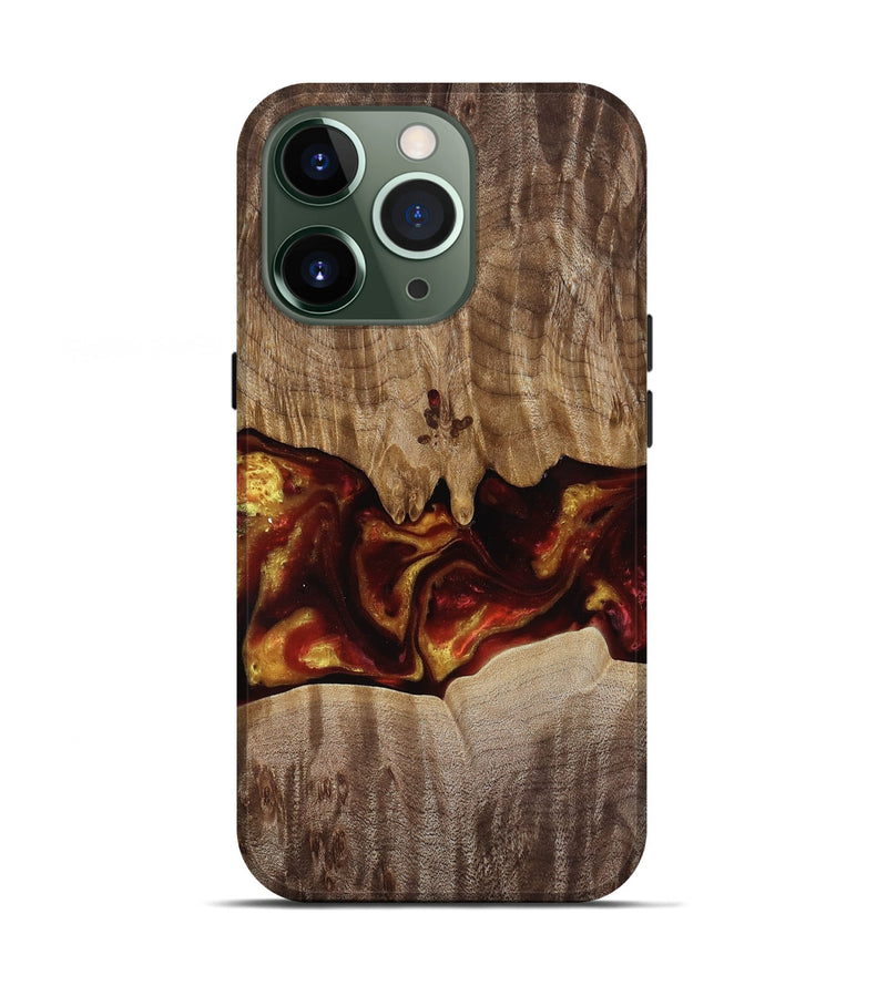 iPhone 13 Pro Wood Live Edge Phone Case - Lizeth (Red, 818246)