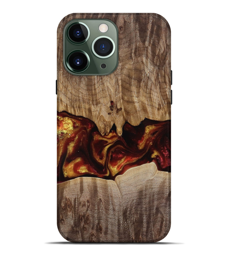 iPhone 13 Pro Max Wood Live Edge Phone Case - Lizeth (Red, 818246)