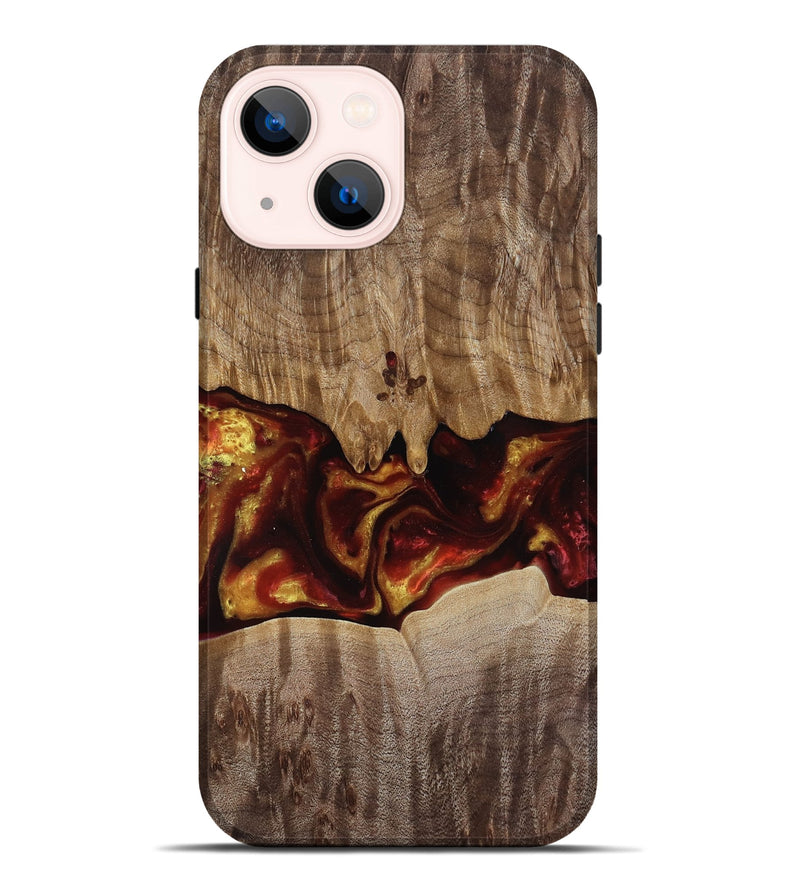 iPhone 14 Plus Wood Live Edge Phone Case - Lizeth (Red, 818246)