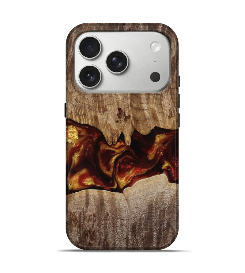 iPhone 17 Pro Wood Live Edge Phone Case - Lizeth (Red, 818246)