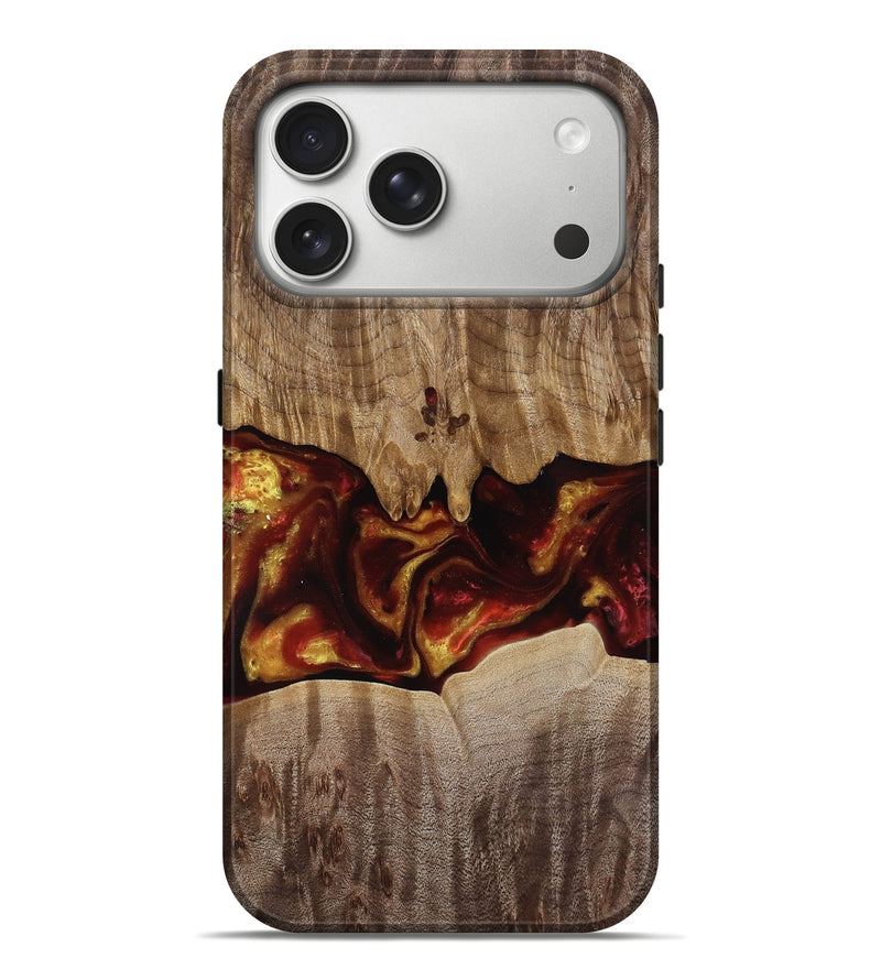 iPhone 17 Pro Max Wood Live Edge Phone Case - Lizeth (Red, 818246)