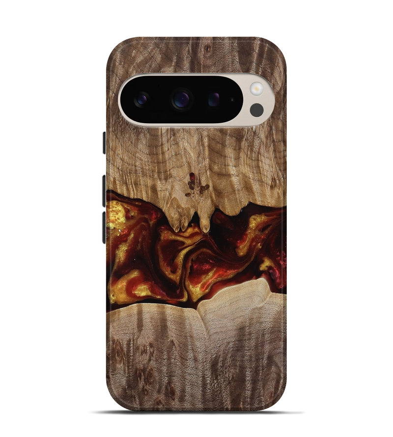 Pixel 9 Wood Live Edge Phone Case - Lizeth (Red, 818246)