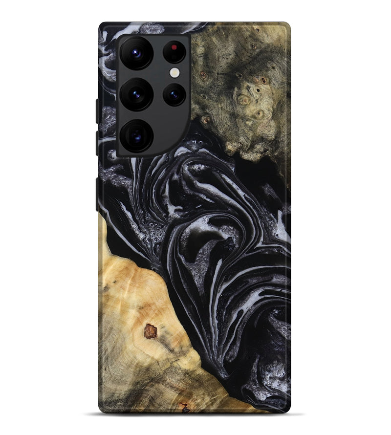 Galaxy S22 Ultra Wood Live Edge Phone Case - Claude (Black & White, 818247)