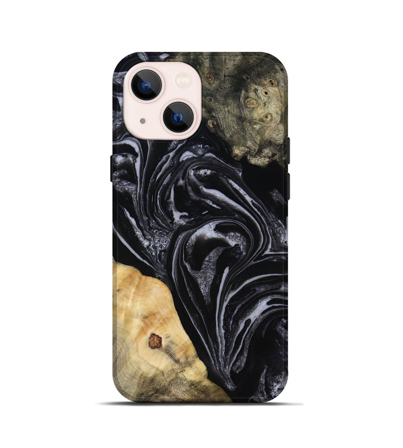 iPhone 13 mini Wood Live Edge Phone Case - Claude (Black & White, 818247)