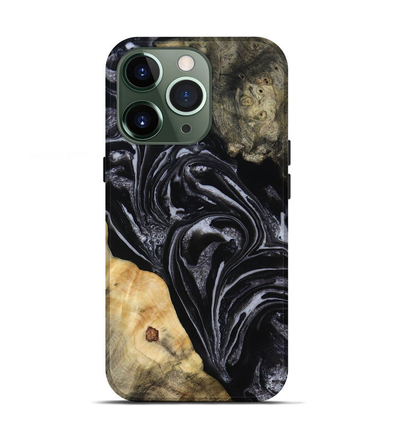 iPhone 13 Pro Wood Live Edge Phone Case - Claude (Black & White, 818247)