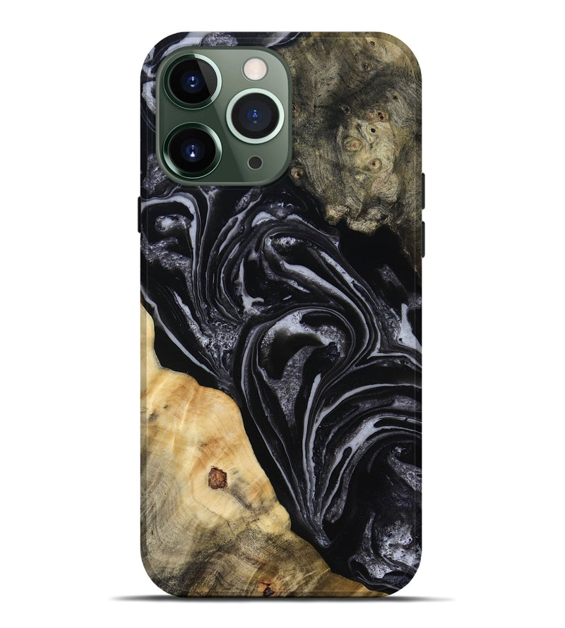 iPhone 13 Pro Max Wood Live Edge Phone Case - Claude (Black & White, 818247)