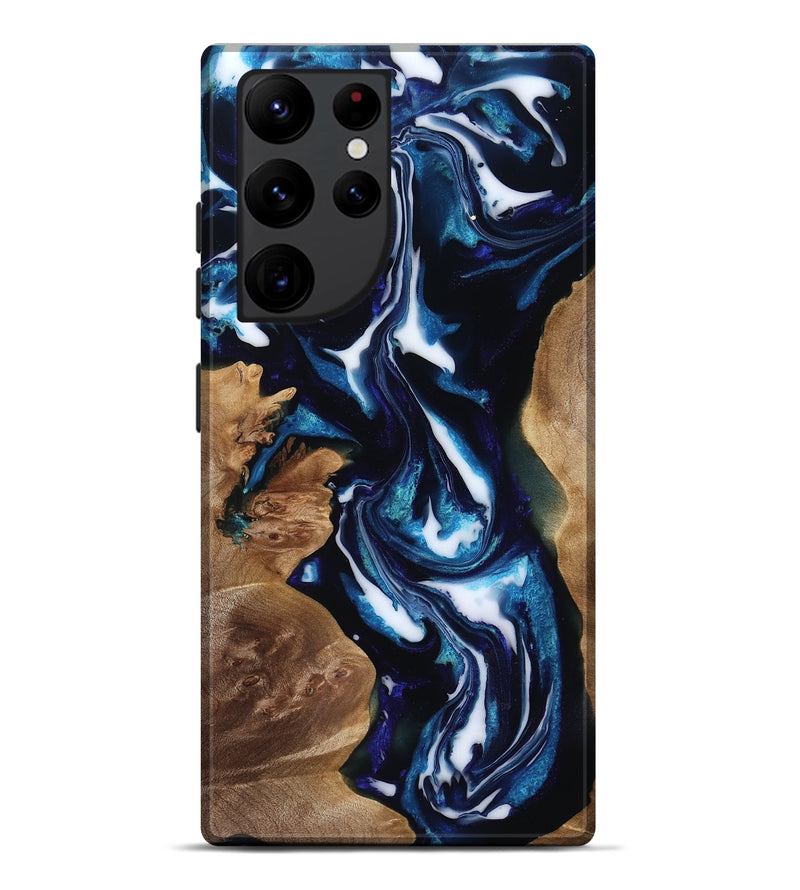 Galaxy S22 Ultra Wood Live Edge Phone Case - Lonnie (Blue, 818248)