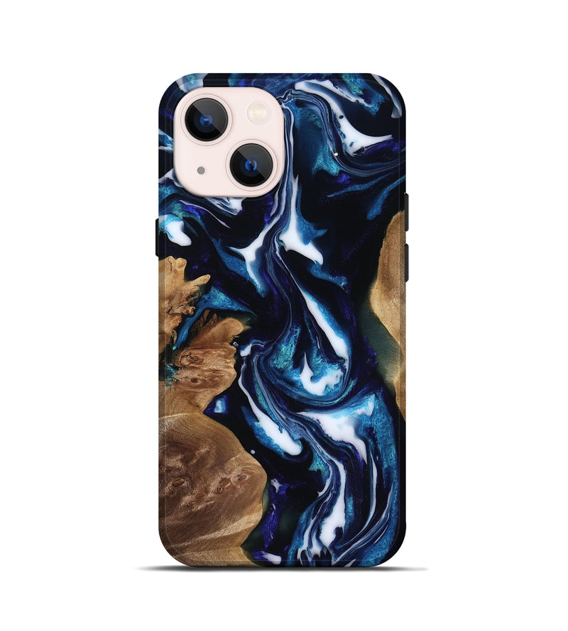 iPhone 13 mini Wood Live Edge Phone Case - Lonnie (Blue, 818248)