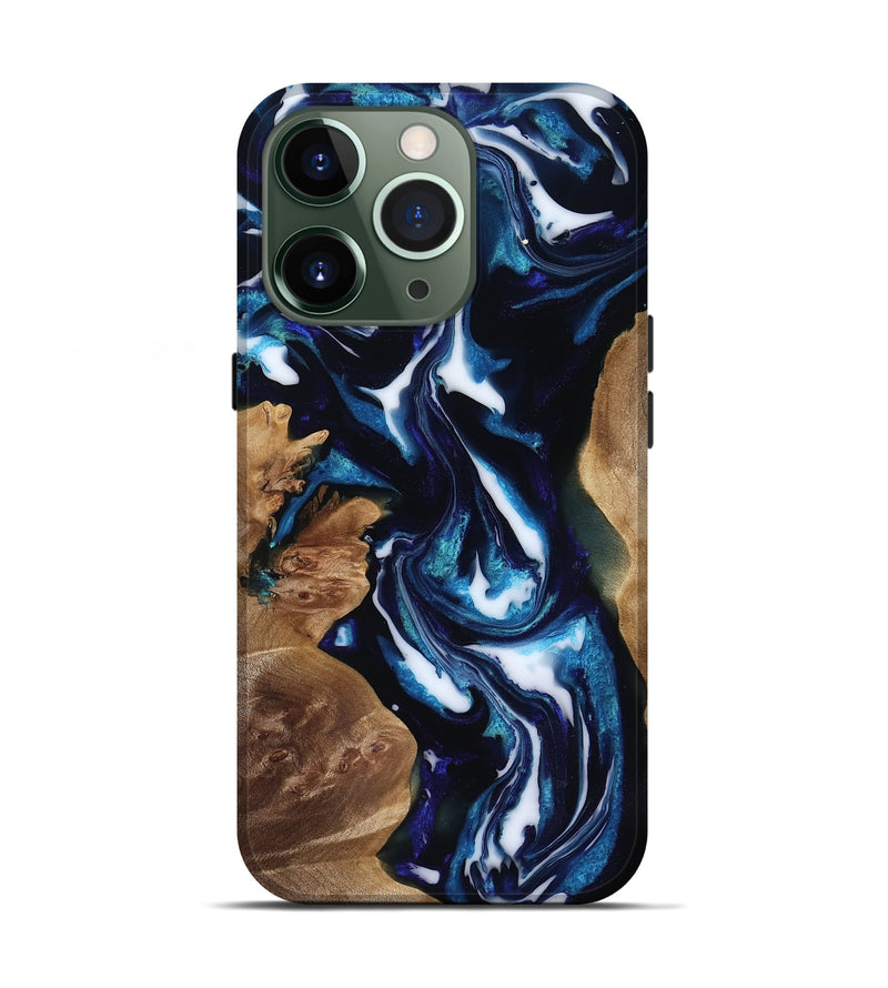 iPhone 13 Pro Wood Live Edge Phone Case - Lonnie (Blue, 818248)