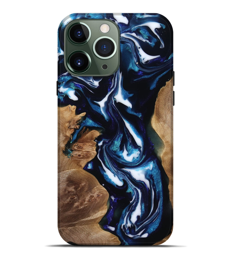 iPhone 13 Pro Max Wood Live Edge Phone Case - Lonnie (Blue, 818248)