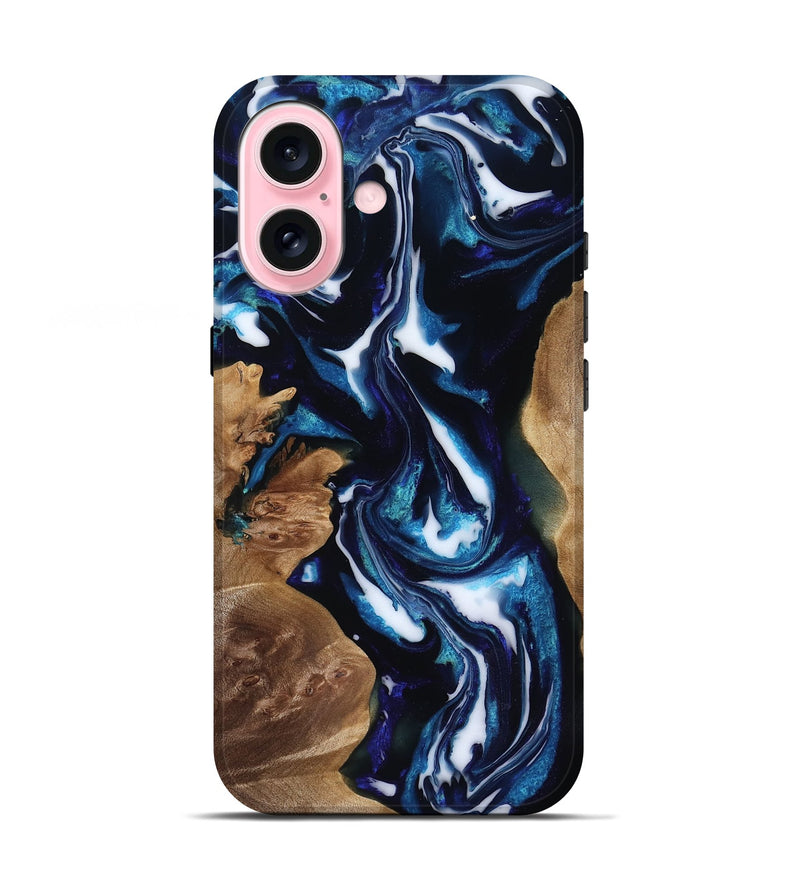 iPhone 17 Wood Live Edge Phone Case - Lonnie (Blue, 818248)
