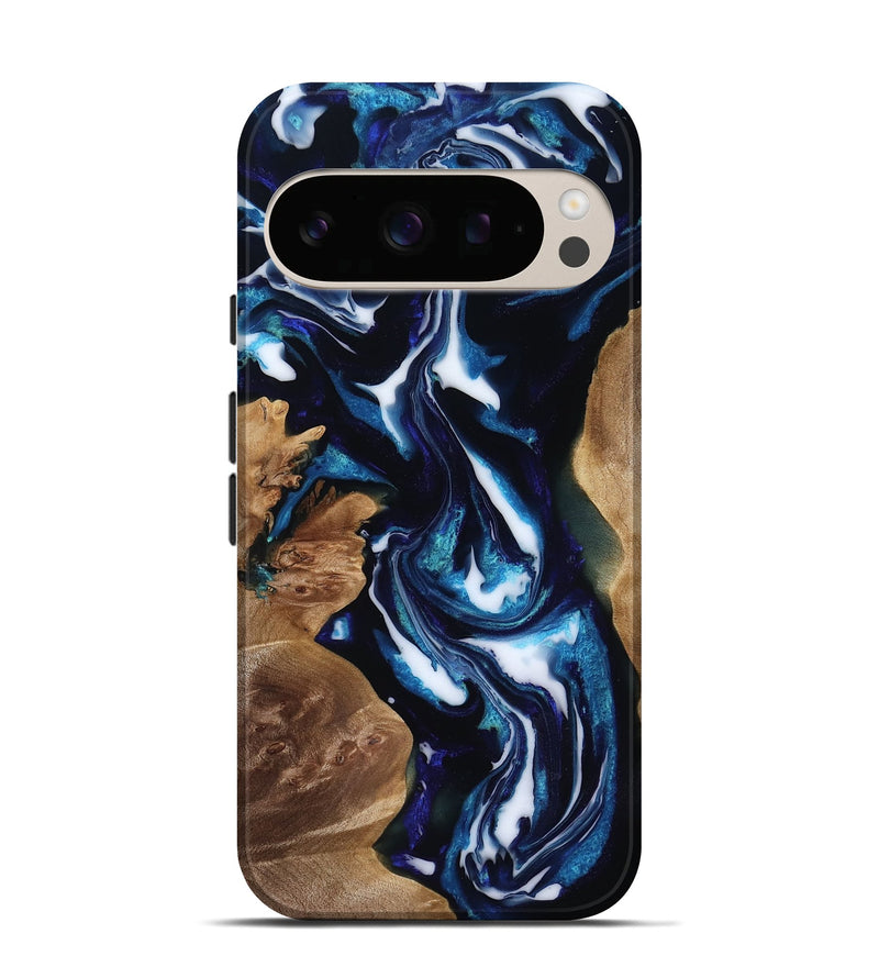 Pixel 10 Pro Wood Live Edge Phone Case - Lonnie (Blue, 818248)
