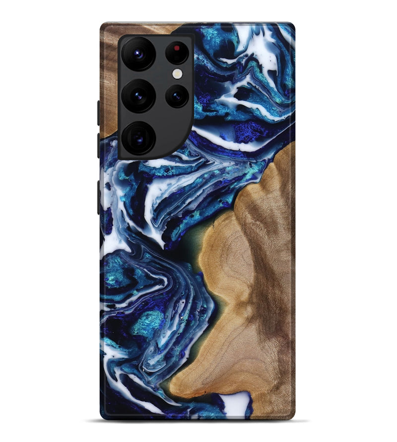 Galaxy S22 Ultra Wood Live Edge Phone Case - Rupert (Blue, 818250)