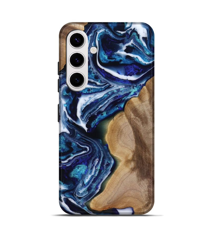 Galaxy S25 Wood Live Edge Phone Case - Rupert (Blue, 818250)