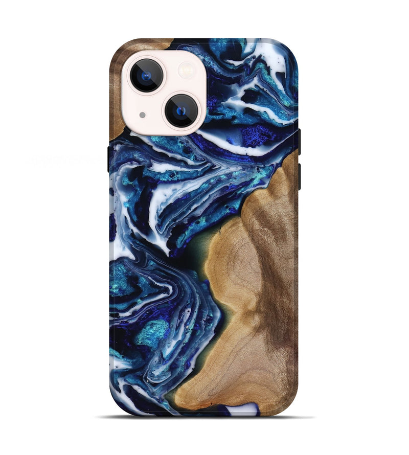 iPhone 13 Wood Live Edge Phone Case - Rupert (Blue, 818250)