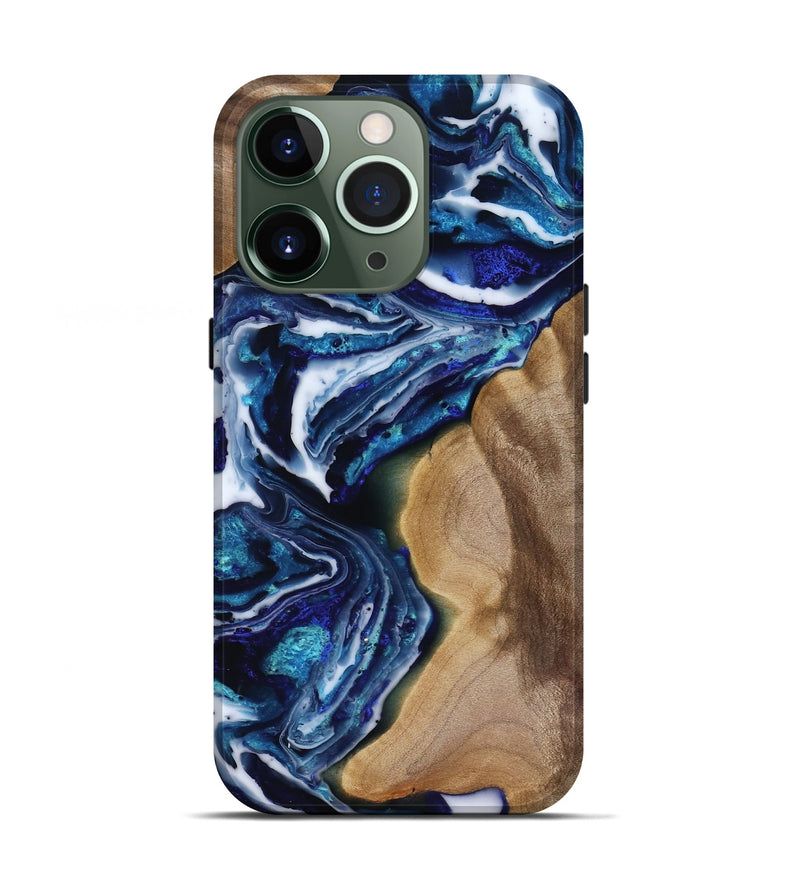 iPhone 13 Pro Wood Live Edge Phone Case - Rupert (Blue, 818250)
