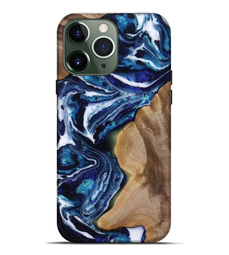 iPhone 13 Pro Max Wood Live Edge Phone Case - Rupert (Blue, 818250)