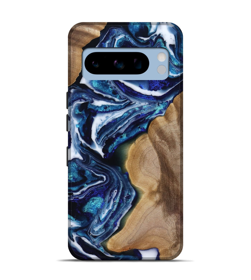 Pixel 8 Pro Wood Live Edge Phone Case - Rupert (Blue, 818250)