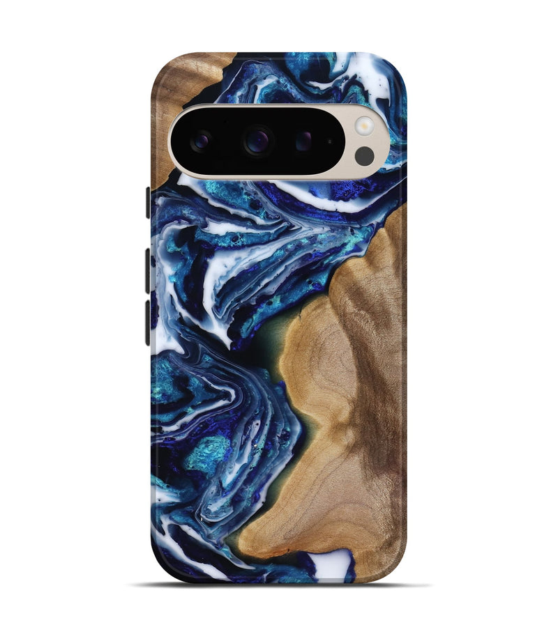 Pixel 9 Wood Live Edge Phone Case - Rupert (Blue, 818250)