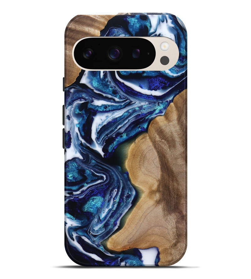 Pixel 9 Pro XL Wood Live Edge Phone Case - Rupert (Blue, 818250)