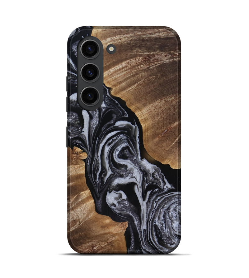 Galaxy S23 Wood Live Edge Phone Case - Siena (Black & White, 818251)