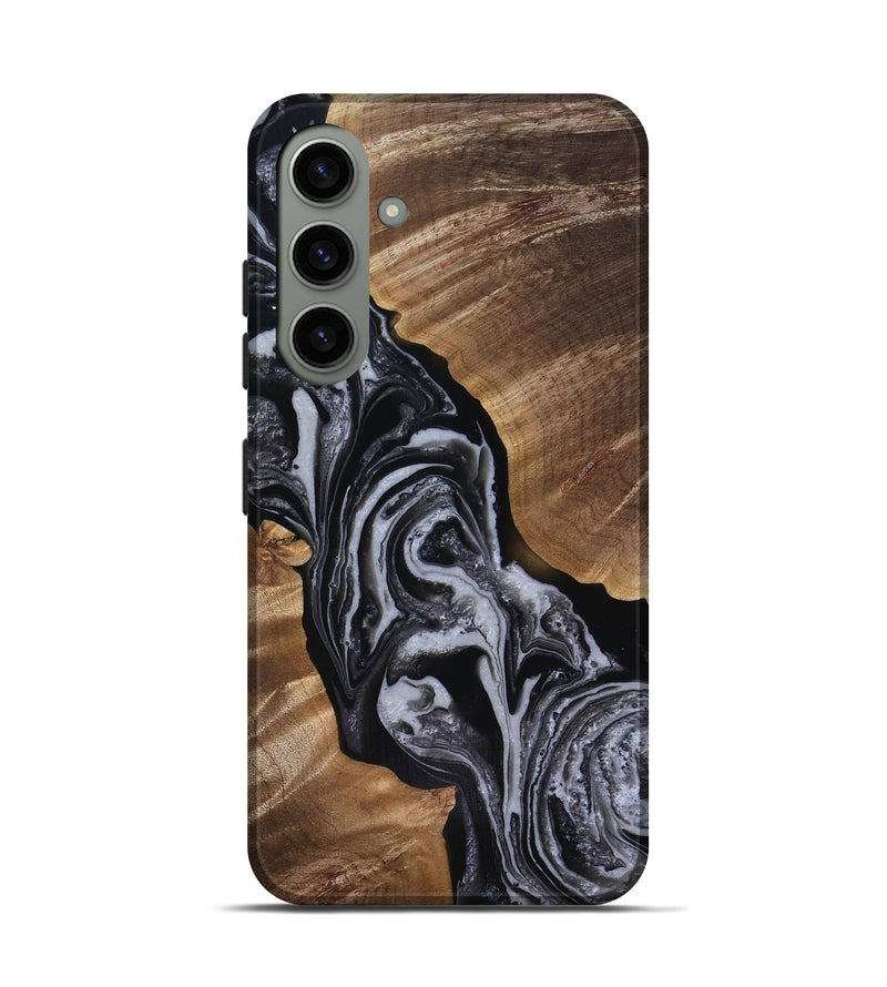 Galaxy S24 Wood Live Edge Phone Case - Siena (Black & White, 818251)