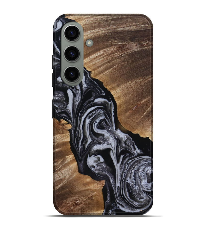 Galaxy S24 Plus Wood Live Edge Phone Case - Siena (Black & White, 818251)