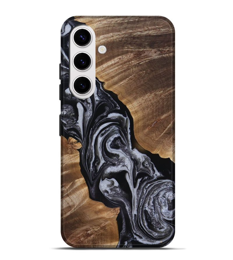 Galaxy S25 Plus Wood Live Edge Phone Case - Siena (Black & White, 818251)