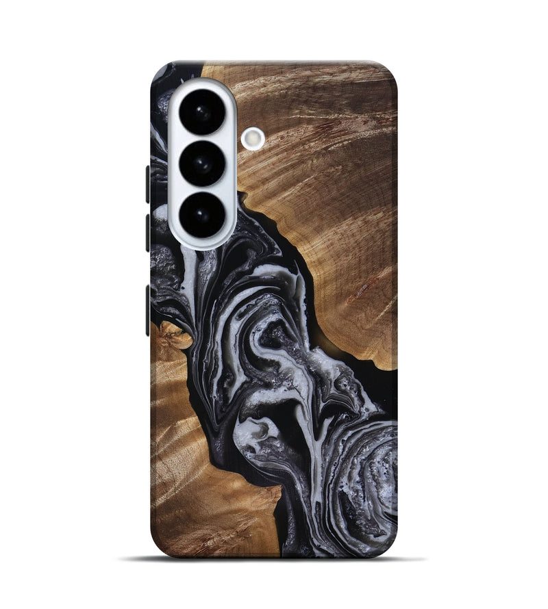 Galaxy S26 Wood Live Edge Phone Case - Siena (Black & White, 818251)