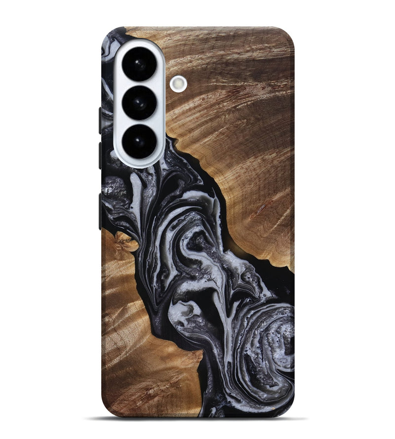 Galaxy S26 Plus Wood Live Edge Phone Case - Siena (Black & White, 818251)