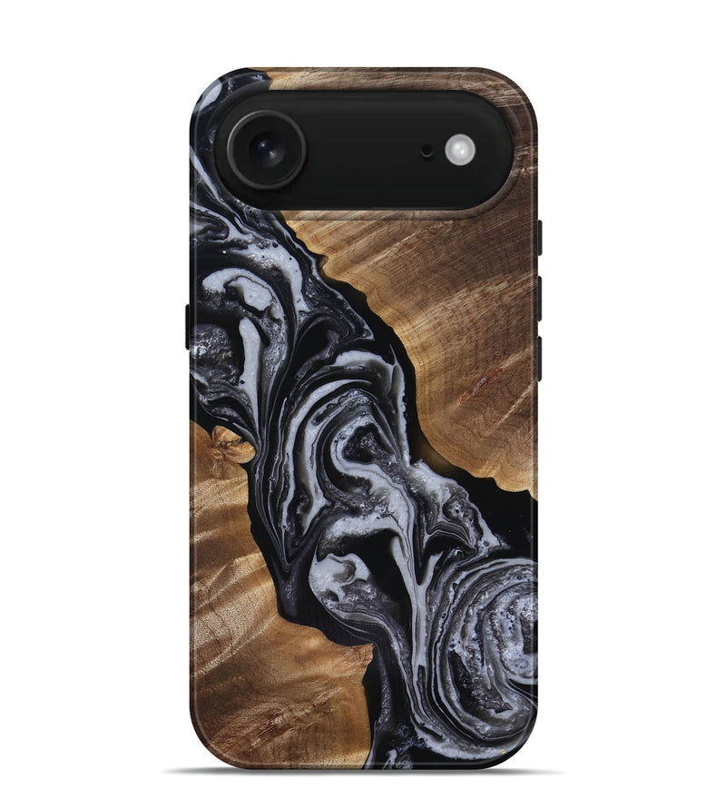 iPhone 17 Air Wood Live Edge Phone Case - Siena (Black & White, 818251)
