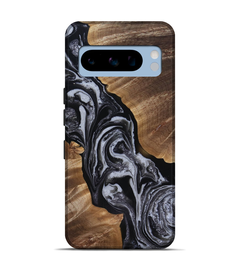Pixel 8 Pro Wood Live Edge Phone Case - Siena (Black & White, 818251)