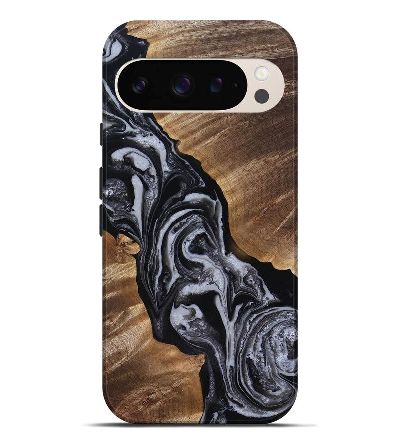 Pixel 9 Pro XL Wood Live Edge Phone Case - Siena (Black & White, 818251)