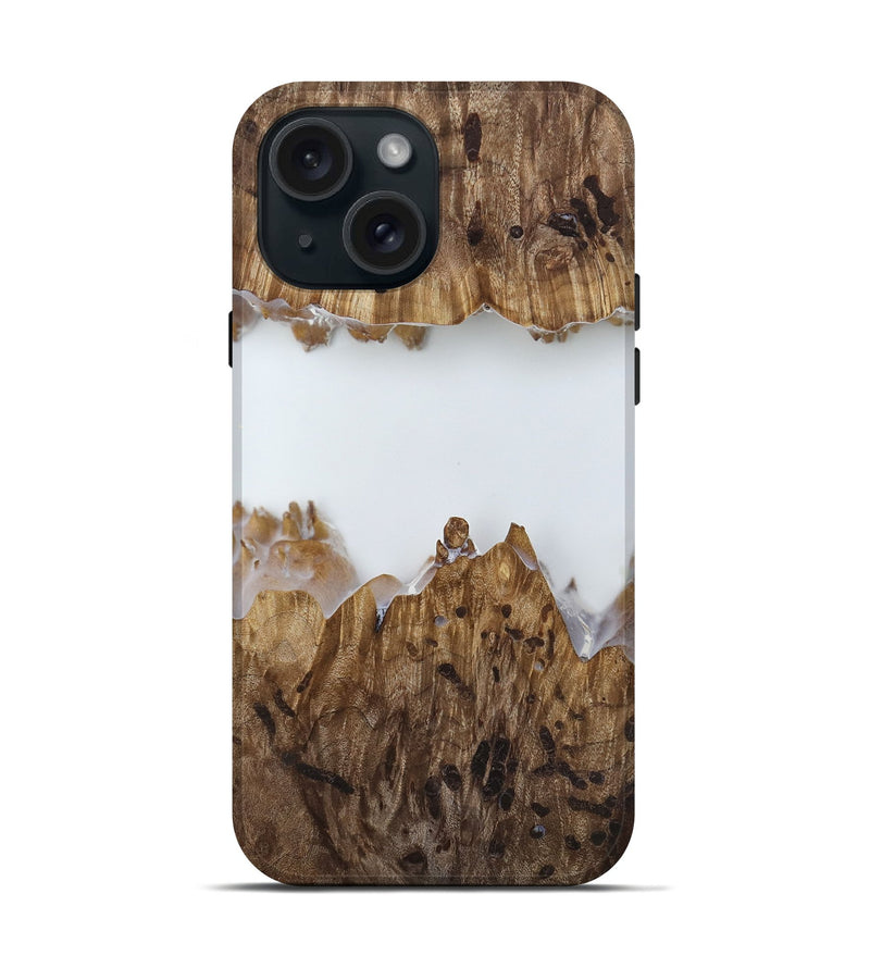 iPhone 15 Wood Live Edge Phone Case - Adam (Clear, 818252)