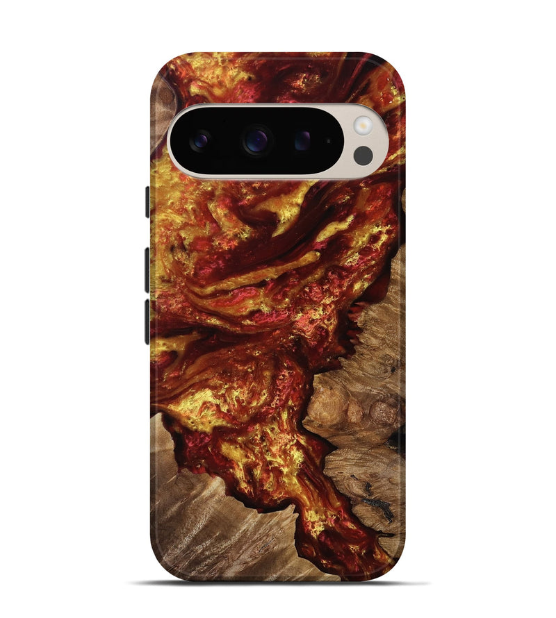 Pixel 9 Pro Wood Live Edge Phone Case - Rheta (Red, 818253)