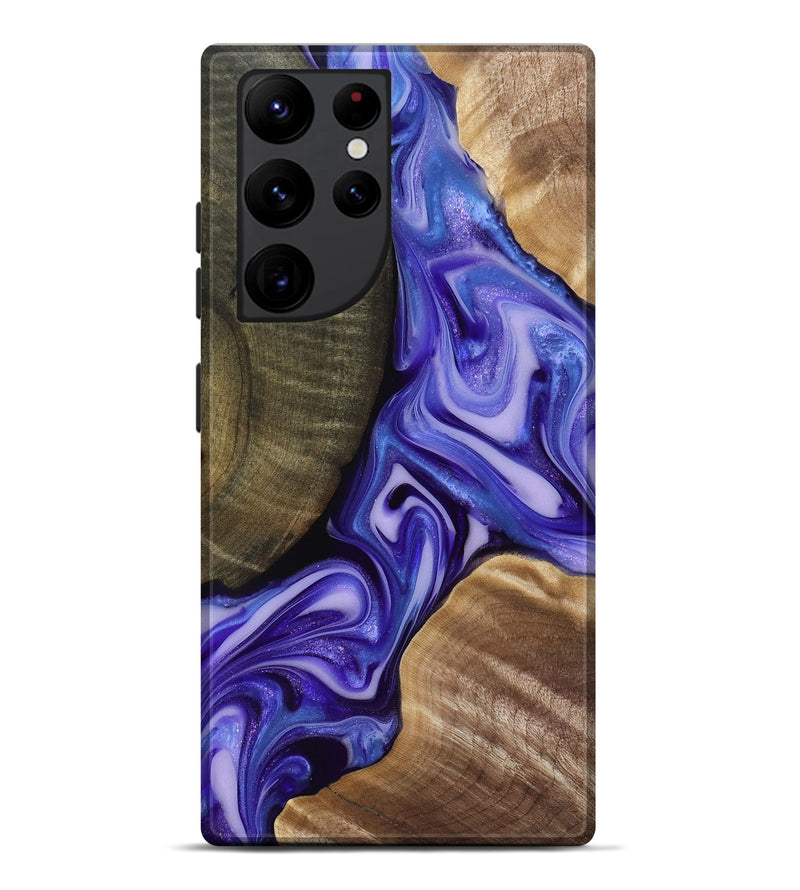 Galaxy S22 Ultra Wood Live Edge Phone Case - Mike (Purple, 818256)