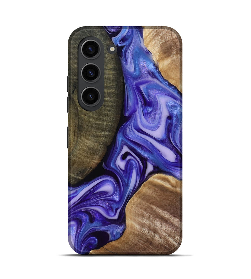 Galaxy S23 Wood Live Edge Phone Case - Mike (Purple, 818256)