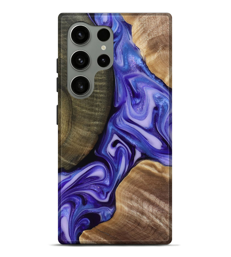 Galaxy S24 Ultra Wood Live Edge Phone Case - Mike (Purple, 818256)